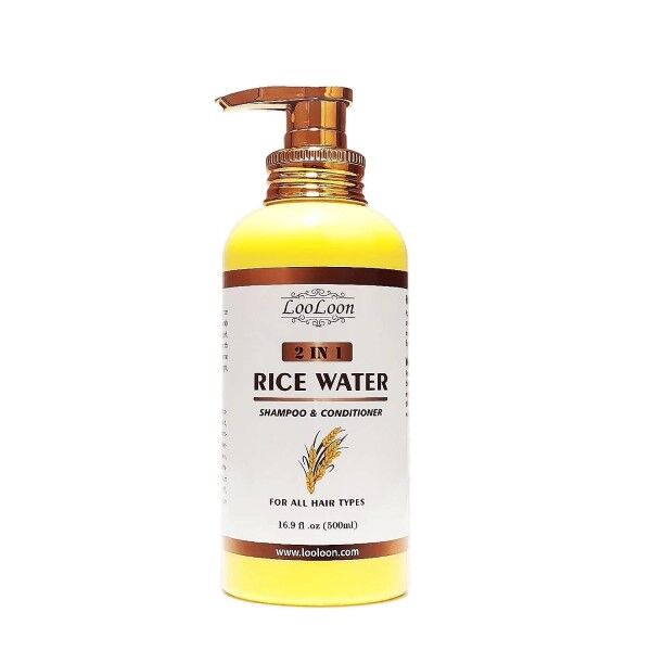 LooLoon 2-in-1 Rice Water Shampoo and Conditoner 16 Oz - Image 1